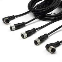 Connecteurs CORON M8 M12 PVC/PUR, fiche droite, fiche coudée, mâle/femelle, noir/orange, utilisés pour les capteurs optiques et ultrasoniques de proximité