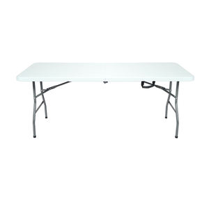 Hitree, mesa <span class=keywords><strong>de</strong></span> plástico para exteriores <span class=keywords><strong>de</strong></span> <span class=keywords><strong>resina</strong></span> blanca plegable portátil barata para banquete, salón <span class=keywords><strong>de</strong></span> bodas, fiesta, jardín, Picnic - Product Image 1
