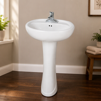 Wastafel Pedestal Bersertifikat CUPC Elegan untuk Kamar Mandi Laris Manis 1103