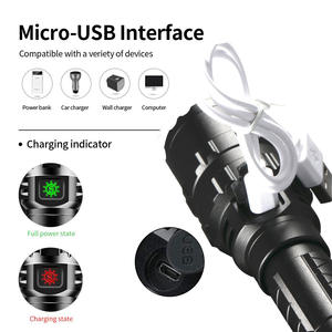 Linterna Táctica LED para Caza, Recargable por USB, Impermeable, Lámpara de Mano Profesional para Tiro Nocturno, Set de Luces de Exploración - Product Image 6