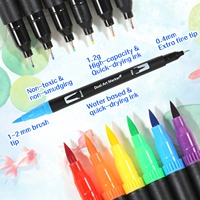 Ensemble de marqueurs d'aquarelle à double pointe 168/120 couleurs - Pointe pinceau souple et pointe fine, stylos de dessin artistique pour enfants et étudiants