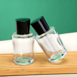 Nouveau design 50ml 75ml bouteille de parfum en verre cylindrique avec couvercle noir brillant - Product Image 3