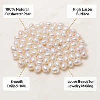 Perles de culture d'eau douce naturelles en gros, blanches et roses, ovales, forme riz, en vrac, percées, sur fil