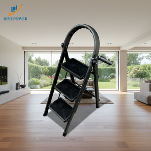 Scala Pieghevole in Acciaio a 3 Gradini CE con Gancio Portautensili, per Uso Domestico, <span class=keywords><strong>Cucina</strong></span>, Soffitta, Palestra, Bagno, Capacità di Carico 150kg, per Magazzino - Product Image 2