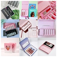 Coffret d'Emballage de Luxe Rouge à Lèvres Liquide Mat Brillant à Lèvres Crayon à Lèvres Étiquette Privée Ensemble Rose