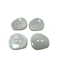 Boutons en coquille de rivière naturelle à 2 trous, finition brillante, forme irrégulière, pour chemises, costumes, pulls, personnalisables, vente en gros