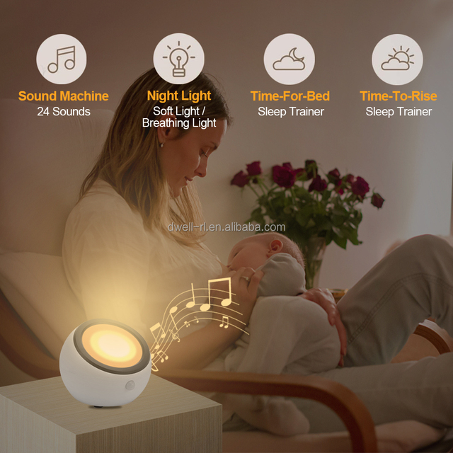 Portable White Noise Machine Sleep Aid Baby Soother with Automatic Motion Sensor Battery Smart Night Light for Home Travel Gift