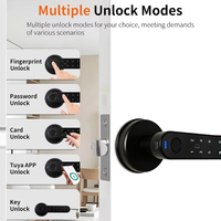 Cerradura de Puerta con Huella Digital Aiendi Tuya, Cerradura Interior de Seguridad con Código Digital sin Llave para Dormitorio, Apartamento o Alquiler