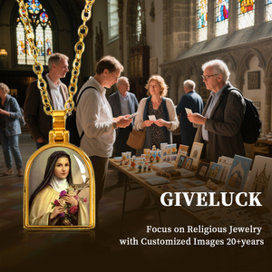 Giveluck thép không gỉ Christian St. therese mở mề đay Mặt dây chuyền mẫu có sẵn để kiểm tra chất lượng - Product Image 6