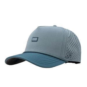 OEM Custom Mesh Perforated Hat Logo 5 <b>Panel</b> Slightly Curved Brim Snapback Waterproof Rubber <b>Patch</b> Golf Cap - Product Image 1