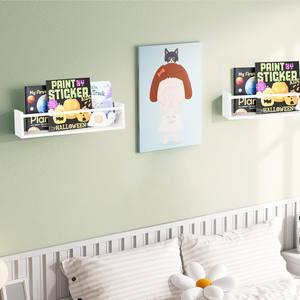 2er-Set Massivholz-Wandregal, Schwebendes Bücherregal für Kinderzimmer, Zur Aufbewahrung von Büchern, Spielzeug und Dekorationsartikeln - Product Image 6