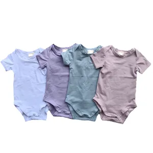 boutique Korea cotton short sleeve toddler onesie dsolid color summer toddler jumpsuit suit for 0-24M baby romper