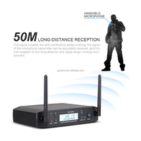 Système de microphone sans fil UHF double canal Gooermi, micros portatifs rechargeables, sortie XLR pour événements d'église, de scène et de karaoké