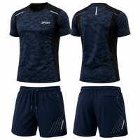 Ensemble de t-shirt et short de sport OEM, 100% polyester, respirant, évacuant l'humidité, vêtements de fitness pour l'entraînement