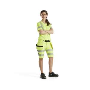 BLAKLADER - 718618113300C40 Women's <b>Hi</b>-<b>Vis</b> <b>shorts</b> with stretch Yellow - EAN 7330509729762 <b>HI</b>-<b>VIS</b> WORKWEAR - Product Image 3