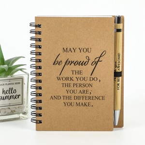 Quaderno Personalizzato per Studenti e Insegnanti con Penne, Regalo in Carta Kraft, Quaderni a Spirale - Product Image 4