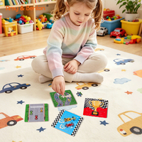Puzzles en vrac OEM sur le thème des voitures de course, jouets en papier, cadeaux de fête pour tout-petits, jouets éducatifs pour l'apprentissage des enfants