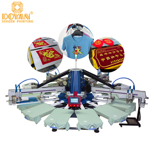 Doyan 5 colores 12 estaciones serigrafía automática maquinaria <span class=keywords><strong>pulpo</strong></span> placa de metal máquina de serigrafía rotativa para la <span class=keywords><strong>venta</strong></span> - Product Image 4