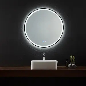 Espejos de baño LED desempañadores iluminados montados en la pared de aleación de aluminio modernos personalizados directamente de fábrica