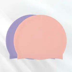 Bonnet de bain en silicone de couleur unie personnalisé chaud bonnet de bain de protection de l'environnement