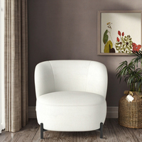 Fauteuil de salon moderne, fauteuil de détente pour balcon d'appartement, fauteuil blanc unique pour salon