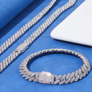 Pulsera de eslabones rombos con cierre abatible, cadena cubana de doble fila, joyería de circonita, Tanjing - Product Image 2