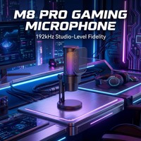 Microphone à condensateur USB professionnel M8 pour le jeu, le streaming, l'enregistrement de podcasts, microphone de studio haute fidélité pour PC