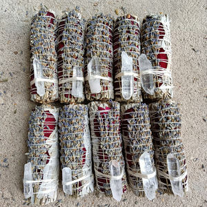 CELION House Cleansing Sage Bâtons d'encens Lavande Rose <span class=keywords><strong>Sauge</strong></span> blanche Bundle avec cristal pour nettoyer les énergies négatives - Product Image 1