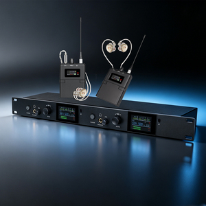 ระบบมอนิเตอร์ไร้สายในหูแบบ UHF คุณภาพสูงระดับมืออาชีพ AC110 OEM ระยะการใช้งาน 50 เมตร ระบบดิจิตอลโค้ดดิ้ง สำหรับการแสดงบนเวที - Product Image 1