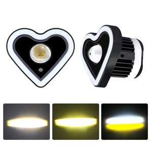 Faro LED para Motocicleta en Forma de Corazón, RGB Blanco y Amarillo, Doble Color, Ojo de Ángel, Halo, IP67 Impermeable, 24V, Universal - Product Image 4