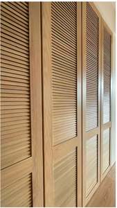Retro Style Low Key Luxury High-end Series Solid <b>Wood</b> Louver Push Pull Folding Multi-Storage Space <b>Wardrobe</b> - Product Image 2