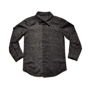 Superior Quality Stretch Indigoultimate <strong>Rockstar</strong> Vibes Denim Kid Long Sleeve Solid Color Boy Shirts - Product Image 1