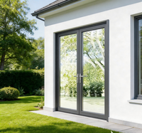 Isı Yalıtımlı Alüminyum Çift Kanatlı Açılır Kapanır Cam Kapılar Modern İnce Çerçeveli Ev İçi Dışı Giriş Veranda Villa Kapısı