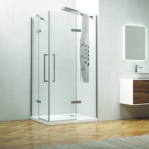 Kamalu KT1000 box doccia angolare 140x70 due porte a battente con vetro anticalcare - Product Image 1
