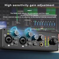 Interface audio USB 2 canaux 192 kHz pour studio, mixage sonore pour diffusion en direct, studio et podcast
