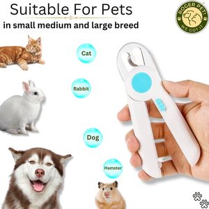 KingHon Multifunctional Modern Design Electric Led Light Transparent Baffle Pet Nail Trimmer Cat Grooming Tool - Product Image 6