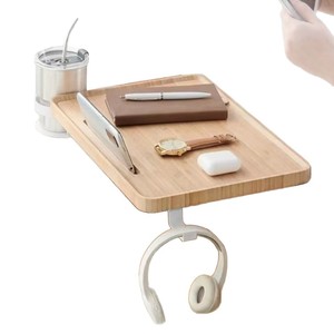 Wooden Hanging Tray Detachable Bedside <b>Shelf</b> Solid Wood <b>Hook</b> Type Storage Rack For Bedroom Personal Care Items - Product Image 5