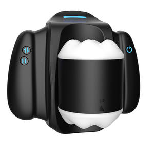 Schub 9 Frequenz Vibration 3 Teleskop modi Silikon Lebensechte Muschi Männliche Masturbation Tasse mit Griff für den Menschen - Product Image 1