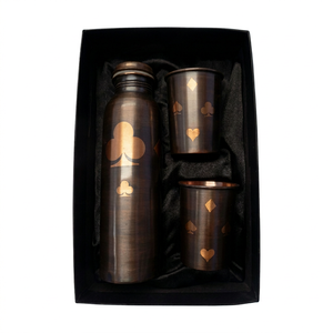 Ensemble cadeau de bouteilles d'eau en cuivre de style classique Tradnary, les plus vendues en gros, lavables au lave-vaisselle, avec logo personnalisé pour une meilleure digestion - Product Image 1
