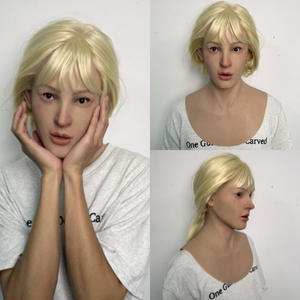 Máscara Facial de Silicona Realista de Belleza Rubia, Hecha a Mano, con Textura de Piel Real, Transpirable, para Halloween, Cosplay, Filmación de Películas - Product Image 2
