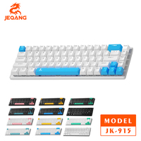 Clavier de jeu mécanique filaire USB Type-C JK-915 JEQANG 68 touches, arabe/anglais, taille standard, touches multicolores, assemblage libre
