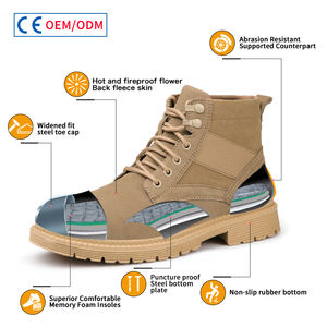 शीतकालीन कैनवास के लिए कम कट स्टील पैर की सुरक्षा जूते ब्राउन गर्म लुभावनी पहनने योग्य पहनने के लिए प्रतिरोधी काम - Product Image 4