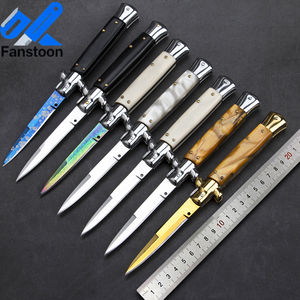 Mini Navaja Italiana con Clip Cuchillo de Supervivencia al Aire Libre Portátil de Bolsillo Plegable Táctico Afilado para Acampar y Defensa Personal - Product Image 1