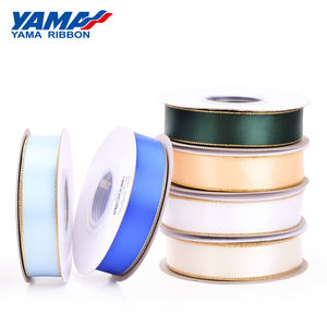 Nhà máy thời trang đóng gói phụ kiện màu đen 6 mét Vàng cạnh satin <span class=keywords><strong>Ribbon</strong></span> - Product Image 5