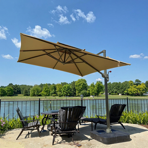Big <span class=keywords><strong>Roma</strong></span> Umbrella Double Top Garden Patio Umbrella Poste lateral de aluminio con manivela Impermeable Protección Uv - Product Image 4