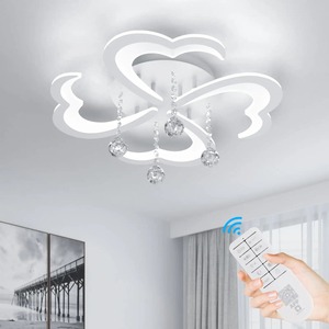 Modern LED <b>Ceiling</b> <b>Light</b> Four Headed Flower <b>Ceiling</b> <b>Light</b> Fixture with Crystal <b>Remote</b> <b>Control</b> Indoor Household <b>Light</b> Decoration - Product Image 1