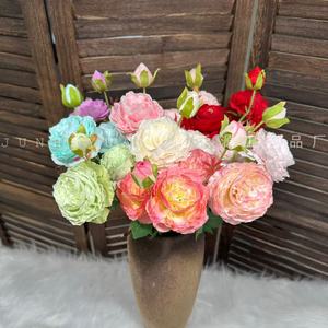 Fleur artificielle de pivoine Junheyuan, branche unique, décoration de mariage, accessoires pour la maison - Product Image 2