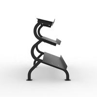 Support de rangement pour kettlebells à 3 niveaux NO.80, noir, pour salle de sport commerciale, fabrication professionnelle d'équipements de gym