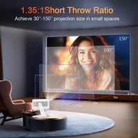 Proyector Wifi Full HD 1080P Android 4K Smart TV Beamer 3D para Videojuegos, Reuniones, Teléfono Móvil, Tableta, Proyector de Tiro Corto para Exteriores