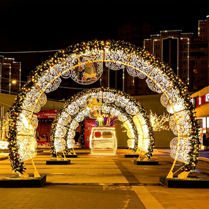 LED Arch Fairy <b>Light</b> Warm White - Battery Operated Arch Shaped LED <b>Light</b> for Outdoor Events - Product Image 1